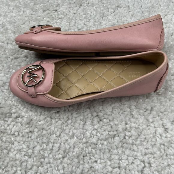Michael Kors Lillie Moc Pink Leather Ballet Flats - Picture 5 of 8